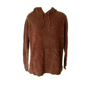 Sonoma Women's M Brown Color Hooded Pullover Long Sleeve Cozy Knit Sweater